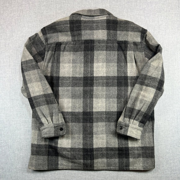 Vintage Y2K Nautica Jeans Heavy Flannel Shirt Jac Mens Large Gray Plaid Shacket - Picture 8 of 11